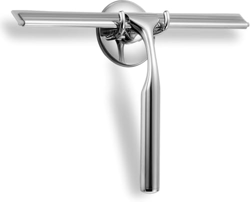 Kousee Shower Window Squeegee, Stainless Steel Squeegee Shower Wiper Scraper Cleaner with Strong Storage Hook for Bathroom Floor Kitchen Wet Room Mirror Car Window Glass Cleaning