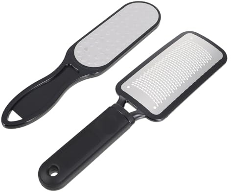 2 Piezas Doble para Pies de Acero Inoxidable, Kit de Pedicura | Ligera Orificio para Colgar, Diseño Ergonómico, Elimina Callos y Piel Muerta