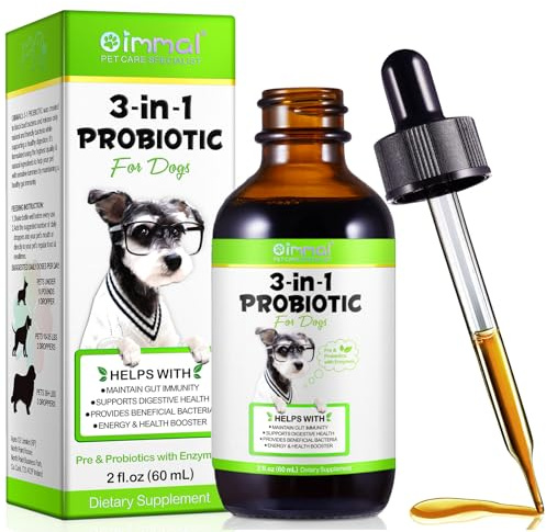 Probiotics for Dogs - Dog Probiotic for Digestive & Gut Health, 3-IN-1 Liquid Probiotics Supplements Fast Acting for Constipation, Diarrhea and Gas with Prebiotic & Digestive Enzymes