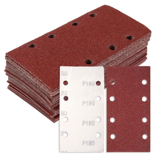Schleifpapier Set, 40 Stück, 93 x 185mm, Klett Rechteckig