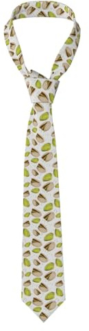 gawuoab Corbata de hombre con estampado de pistacho verde, de poliéster, estilo novedoso y delgado.