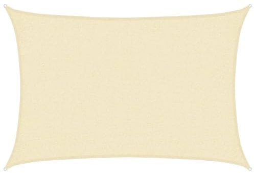 Gecheer Vela ombreggiante HDPE, protezione sole per giardino terrazzo balcone, ventilazione permeabile acqua resistente muffa UV, montaggio facile con corde acciaio inox, dimensioni 2x2,5 m