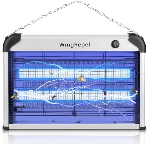 WingRepel Piège à Moustique Electrique, UV Lampe Anti Moustique Interieur 20W, 2400V Tue Moustique Electrique Efficace pour Cuisine, Salon,Restaurant, Fermes, Entrepôts, Hôpitaux