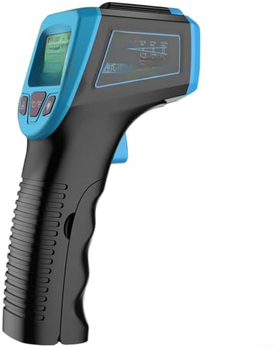 Termometro a infrarossi digitale da -50 °C fino a 600 °C, senza contatto, con rilevamento di obiettivi laser, funzione di mantenimento dei dati, spegnimento automatico, per barbecue industriale e