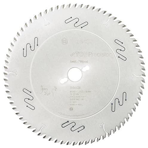 BOSCH Kreissägeblatt Top Precision Best für Wood, 300 x 30 x 3,2 mm, 72, 2608642116