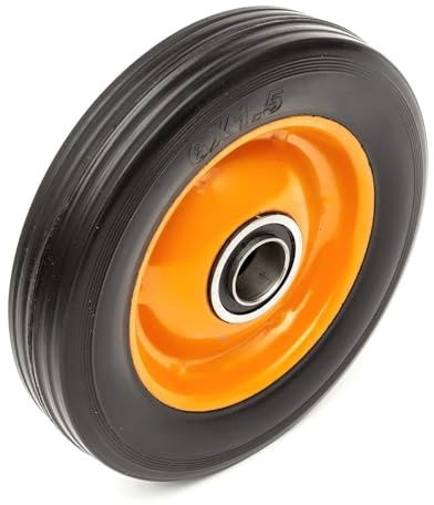 6 Sack Wheelbarrow Truck Trolley Wheel | Solid Rubber Tyre, 20mm Bore, 70mm Hub, Bearings 6003-2RS