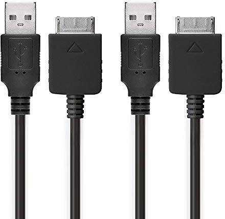 subtel 2x USB Kabel 1m kompatibel mit Sony Walkman NW-A55L NWZ-ZX2 NWZ-A15 A10 NWZ-A816 A818 NWZ-E858 NWZ-ZX1 ZX100 Ladekabel Walkman Connector auf USB A 2.0 Datenkabel schwarz