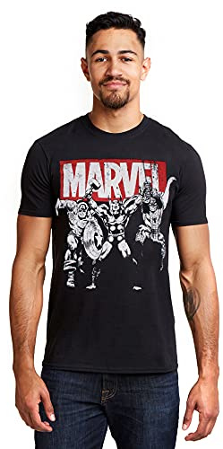 Marvel Trio Heroes, T-Shirt Uomo, Nero (Black Blk), Large (Taglia Produttore: Large)