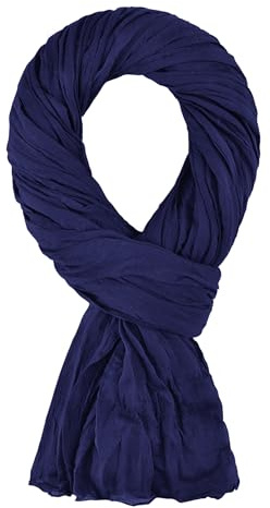 Allée du foulard - Sciarpa Scialle 100% cotone - Dimensione 110x200 cm – Blu Marino - Più di 40 colori Per uomo e donna. Sciarpa per tutte le stagioni.