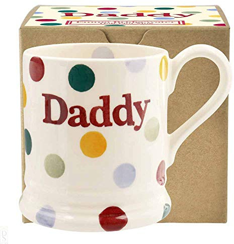 Emma Bridgewater - Polka Dot 'Daddy' 1/2 Pint Mug, Boxed, Ceramic Coffee Mug Large, Beautiful Mugs, Birthday Gift, Fathers Day