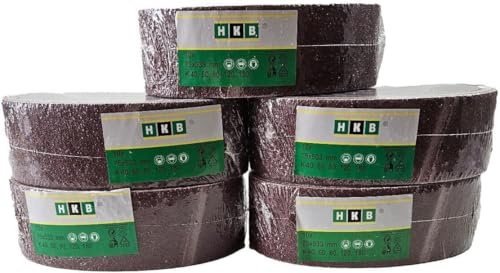 HKB® Schleifbänder 75x533 mm, 50 Stück, K40/K60/K80/K120/K180 | für Bandschleifmaschinen, feiner riefenfreier Schnitt, Hochwertige Profi-Qualität, Artikelnummer 15263
