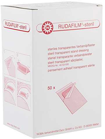 RUDAFILM steril transparenter, wasserfester Wundschnellverband, Größen:20 cm x 10 cm