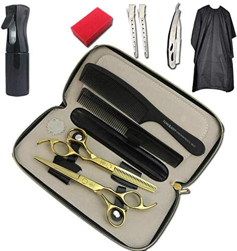 JIESENYU Professionelle Friseurschere, Effilierset, Haarschneideschere, Schere mit Kamm für Friseursalon, Heimgebrauch (Set-3)