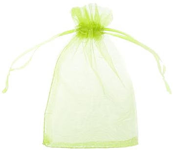 100 x Organzabeutel Verschiedene Größen, große Farbauswahl, Organzasäckchen Geschenkbeutel Geschenkverpackung (Hellgrün, 7 x 9 cm)