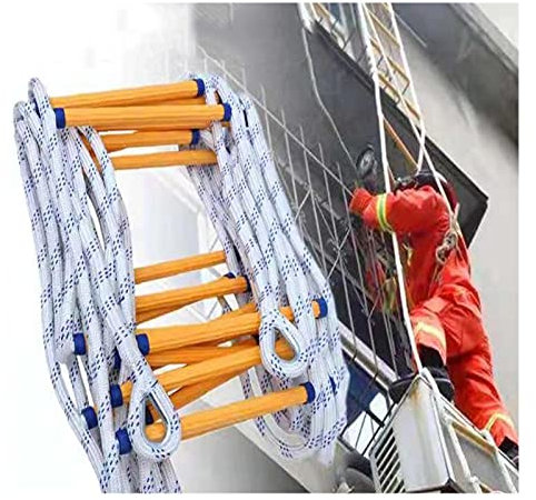 ZXCVBAS Safety Rope Ladder,Emergency Ladders Emergency Fire Escape Ladder Flame Resistant Safety Rope Ladder Fast To Deploy & Easy To Use Compact & Easy To Store,4m/13.12ft