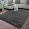TT Home Teppich Wohnzimmer Kurzflor Anti-Rutsch Rückseite Einfarbiges Design Waschbar, Farbe: Anthrazit, Größe:140x200 cm