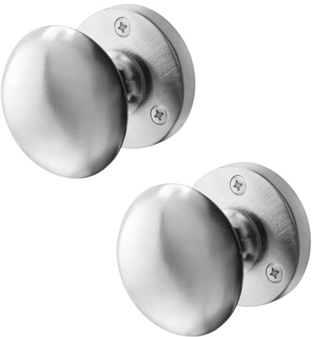 EAI Satin Chrome Door Knobs, 1 Pair - Victorian