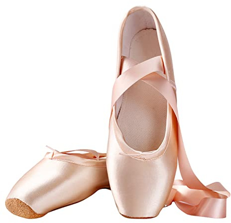 semen Professionelle Ballett Spitzenschuhe für Damen Kinder Schnür Ballett Schuhe Tanzschuhe aus Satin mit Band Ballettschläppchen