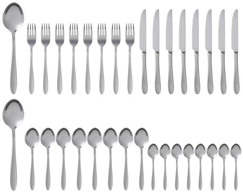Henley 60-Piece Stainless Steel Cutlery Set,18/10 Rust-Resistant Flatware with Mirror Finish, Dishwasher Safe