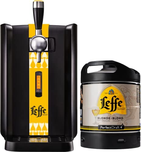 Pack tireuse à bière PerfectDraft + 1 fût de bière - Idée cadeau (Leffe Blonde avec magnet)