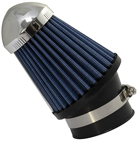 AERZETIX - C64448 - Filtre à air sport Ø63 mm universel - couleur bleu - pour voiture compétition tuning carrosserie auto moto décoration mécanique système d'admission d'air moteur