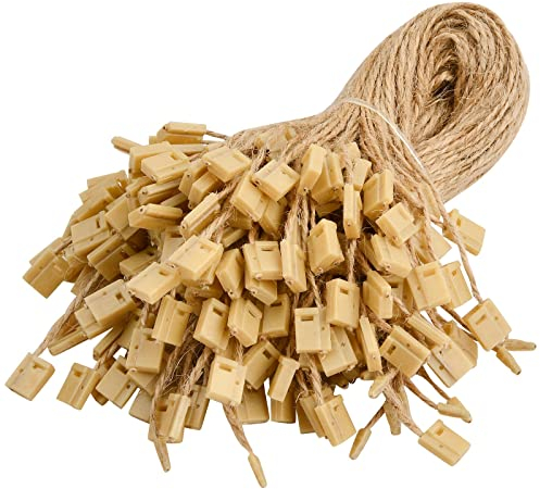 Hängeetiketten Etiketten Schnur, 1000 Stücke Saite für Hang Tags, Kleidung Tag Seil, String Snap Lock Pin mit Schnappverschluss für Schmuck Gepäck Zubehör Basteln Markenschild Preis, 20CM