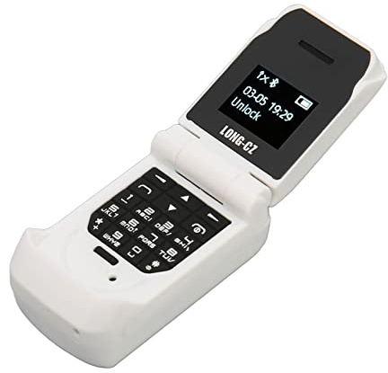 Mini Téléphone à Clapet, Téléphone à Clapet GSM 2G débloqué, Mini Téléphone Portable Bluetooth pour Personnes âgées, étudiants (Blanc)