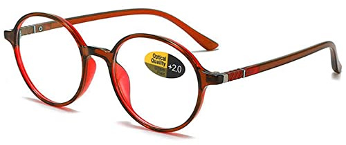 Lanomi Vintage Rund Lesebrille Damen Herren Blaulichtfilter Kunststoff Vollrahmen UV400 Schutz Lesehilfe Sehhilfe Anti Müdigkeit Brille mit Stärke +0,5 bis +4,0 Dioptrien