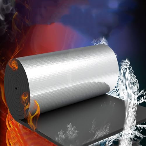 Tapis d’Isolation Auto-Adhésif,Isolant Thermique en Film,Reflecteurs De Chaleur Isolant Thermoréfléchissant,Mousse Isolante Phonique,Feuille Isolante pour Mur,Garage,Serre (1x4m/3.3x13.1ft,10mm thick)