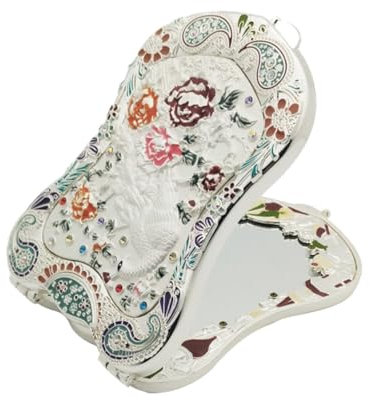 FRCOLOR Klappspiegel für Damen Doppelseitiger Kosmetikspiegel Kleiner Taschenspiegel mit Klarem Spiegelbild für Reisen und Täglichen Gebrauch Einfach zu Verstauen