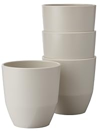 Mepal - Vaso Silueta 4 piezas - Taza de té y café - Apta para lavavajillas y microondas - Vajilla - 200 ml - Nordic white
