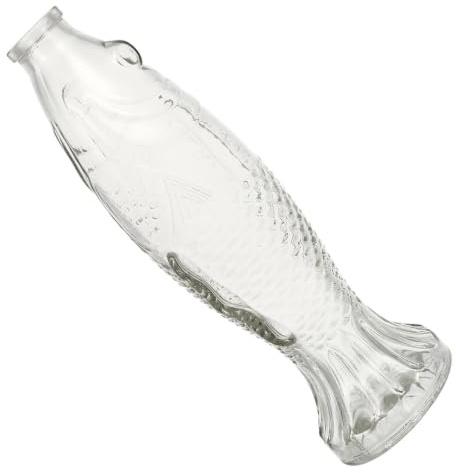 Ciieeo Carafe Poisson en Verre, Vase Transparent de Poisson, Bouchon en Liège, Décoration de Table pour Maison et Bureau