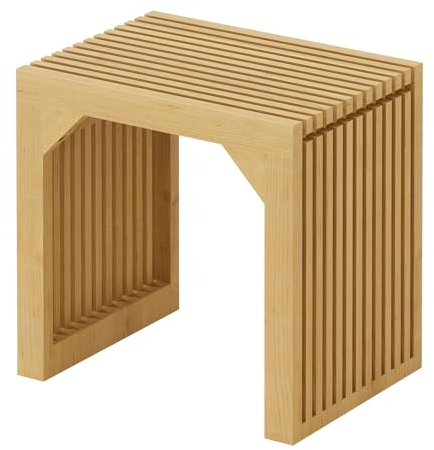 ROOMTEC Panca da pranzo in legno massello, panca per interni ed ingresso, panche portaoggetti in legno per camera da letto, bagno, cucina e soggiorno, panche da giardino impermeabili per esterni