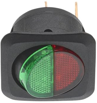 Runder 12V beleuchteter Kippschalter – Mini-Wippschalter für Panelmontage, grünes EIN/AUS und rotes Licht, kompatibel mit Auto, LKW, Boot, DIY-Projekte.