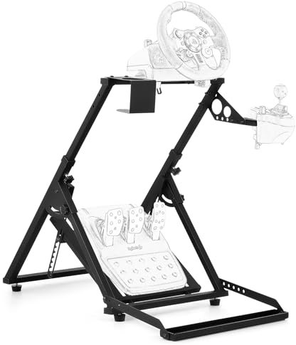 CO-Z Steering Wheel Stand, Height Adjustable Racing Wheel Stand with Shifter Holder, Foldable Gaming Simulator Cockpit Compatible with Logitech G920 G27 G25 G29 Thrustmaster T80 T150 TX F430