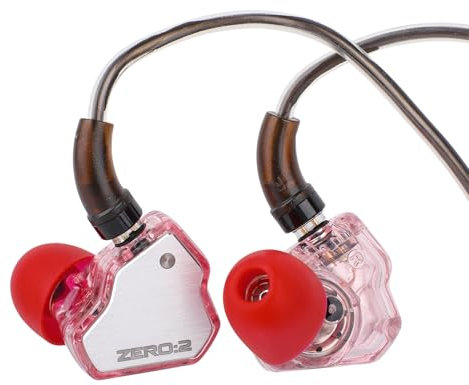 LINSOUL 7Hz x Crinacle Zero:2 In-Ear-Monitor, Aktualisierter 10mm dynamischer Treiber IEM, kabelgebundene Ohrhörer, Gaming-Ohrhörer, mit OFC IEM-Kabel für Musiker(Ohne Mikrofon,Rosa)