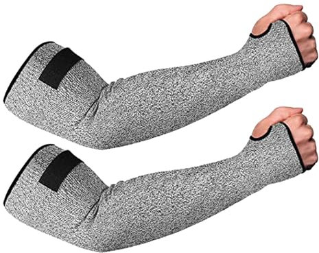 Opilroyn Mangas protectoras para brazos, mangas anticortes con agujero para el pulgar, mangas avanzadas resistentes a los cortes, mangas protectoras para jardinería, agricultura, patio, L, Refer to