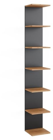 Vicco Wandregal Paolo, Anthrazit, 30 x 190 cm | zur Aufbewahrung von Büchern und Dekoration montierbar