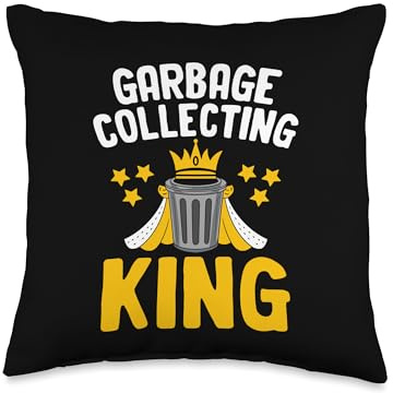 Garbage Collecting King Trash Collector Waste Sanitation Throw Pillow