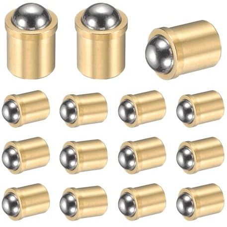 sourcing map 15 stantuffi a sfera in acciaio inossidabile 304, diametro 5 mm. Chiusura a sfera liscia a spinta a molla, pistone di posizionamento di precisione 15N, per dispositivi meccanici, mobili