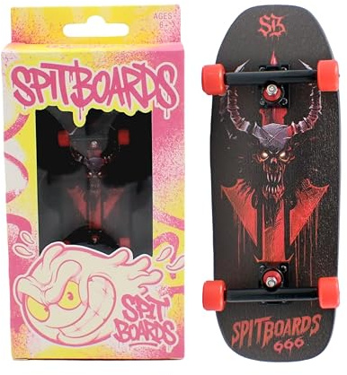SPITBOARDS 34 mm fingerboard Oldschool Cruiser Pro komplett uppsättning, förmonterad 5-lagers trä, per lastbil, mjuk uretan 60D bärhjul, verklig användning grafik, lasered skumtejp Black Knight
