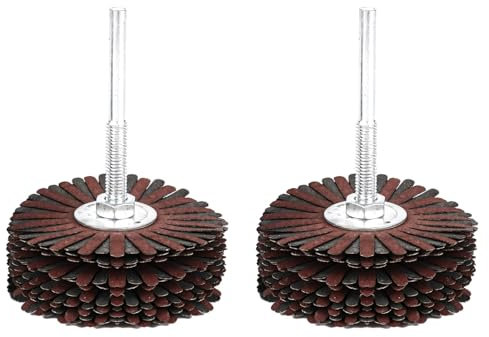 Fächerschleifer, Körnung 120 und 240, für Bohrmaschine, 1/4-Zoll-Schaft, schnelles Polieren und Entgraten für Holz- und Metallprojekte, 2 Stück