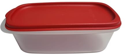 Tupperware Eidgenosse - Contenitore quadrato rotondo, compatto, modulare, per frigorifero, colore: rosso (500 ml)
