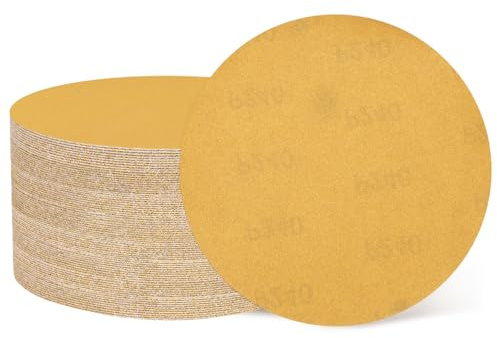 sourcing map Lot de 50 disques de ponçage 125 mm Grain 240 Papier abrasif Orbital aléatoire pour le travail du bois, automobile, métal, doré