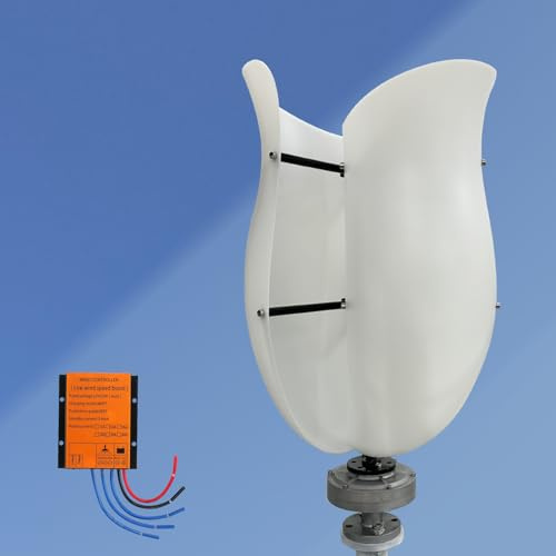 Aerogenerador Vertical de 800W 12V/24V/48V con Controlador MPPT – Mini Turbina Eólica para Balcón y Sistemas de Energía Renovable (12, Voltios)
