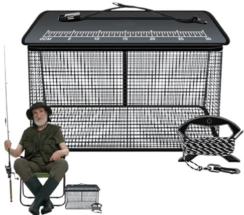 Seau De Pêche - Conteneurs De Pièges Pêcheur | 47L Panier De Pêche Pour Le Poisson Capturé Vivant | Piège À Cage Pliable Portable Avec Corde Antidérapante, Équipement Extérieur Pour Le Stockage D'appâ