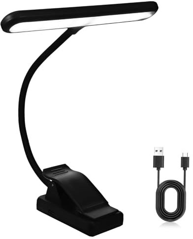 SOIMISS Ansteckbare Klavierleuchte Led Notenpultlampe Mit Usb Akku Einstellbare Helligkeit Flexibler Schwanenhals Leselampe Für Musik Und Bücher