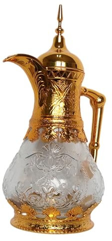 Cafetière isotherme de style arabe, bouilloire légère de grande capacité, théière de 1,6 L for les rassemblements, dorée