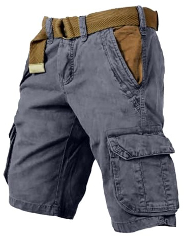 YOSUWOAI, pantaloncini cargo da uomo, estivi, da escursionista, bermuda, pantaloncini chino, pantaloni corti, stretch, con diverse tasche, solidi, funzionali, per il campeggio, comodi, pantaloni da