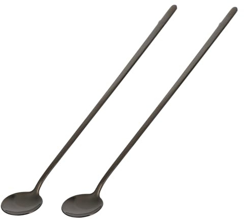 TOGEVAL 2 piezas Cucharillas de Café Inoxidable Cucharas Largas para Postres y Diseño Pulido y Mango Ergonómico Aptas para Hogar Oficina y Cafetería